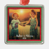 Schaffen Sie sich Ihr eigenes Foto Weihnachtsgepäc Ornament Aus Metall (Vorne)