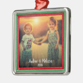 Schaffen Sie sich Ihr eigenes Foto Weihnachtsgepäc Ornament Aus Metall (Links)
