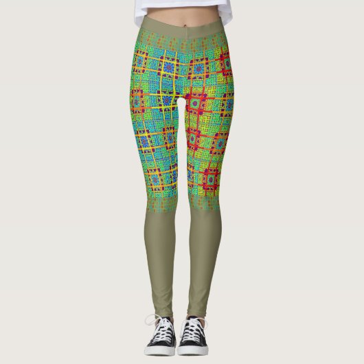 Schaffen Sie sich Ihr eigenes schönes Schachbrettm Leggings (Vorderseite)