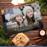 Schaffen Sie sich Ihr eigenes Weihnachts-Foto Folien Feiertagskarte<br><div class="desc">Erstellen Sie Ihre eigene frohe Weihnachts Foto Gold Foil Holiday Card. Sie können Ihre eigenen Fotos,  Texte,  Namen und Jahr hinzufügen und eine ganz persönliche Weihnachtskarte erstellen.</div>