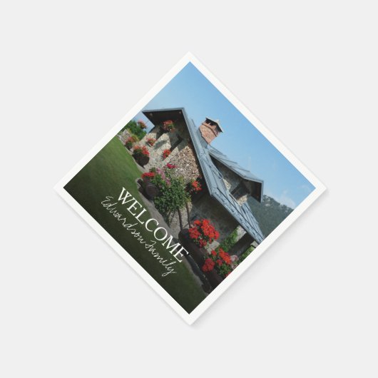 Schaffen Sie sich Ihr eigenes Willkommen in unsere Serviette (Ecke)