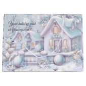 Schaffen Sie sich Ihre eigene Winterschnee-Hütte Große Geschenktüte (Vorderseite)