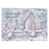 Schaffen Sie sich Ihre eigene Winterschnee-Hütte Große Geschenktüte (Rückseite)