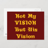 Schaffen Sie sich nicht meine Vision, sondern sein Postkarte (Vorne/Hinten)