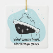 Schaffen Sie Weihnachten für Ihren Weihnachtsmann Keramikornament (Rückseite)