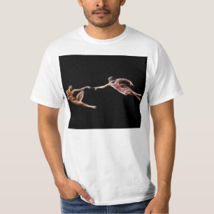 Schaffung der Fraktal-Malerei Adams Michelangelo T-Shirt