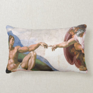 Schaffung von Adam durch Michelangelo Lendenkissen