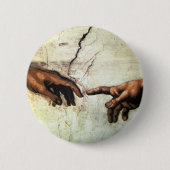 Schaffung von Adam - Hände Michelangelo 1475 - Button (Vorderseite)