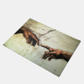 Schaffung von Adam - Hände Michelangelo 1475 - Fußmatte (Schrägansicht)