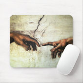 Schaffung von Adam - Hände Michelangelo 1475 - Mousepad (Mit Mouse)