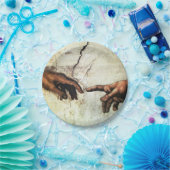 Schaffung von Adam - Hände Michelangelo 1475 - Pappteller (Party)