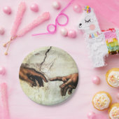 Schaffung von Adam - Hände Michelangelo 1475 - Pappteller (Party)