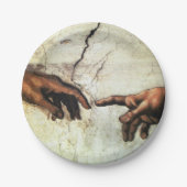 Schaffung von Adam - Hände Michelangelo 1475 - Pappteller (Vorderseite)