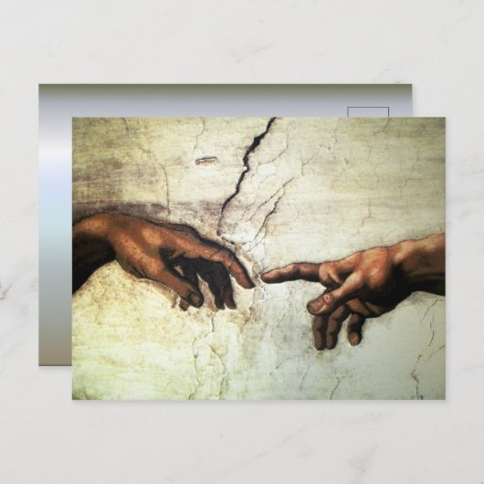 Schaffung von Adam - Hände Michelangelo 1475 - Postkarte (Vorne/Hinten)