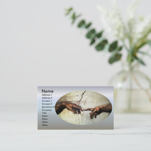 Schaffung von Adam - Hände Michelangelo 1475 - Visitenkarte (Stehend Vorderseite)