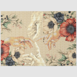 SCHAFFUNG VON ADAM-HÄNDEN FÜR GOTT FLORAL SEIDENPAPIER