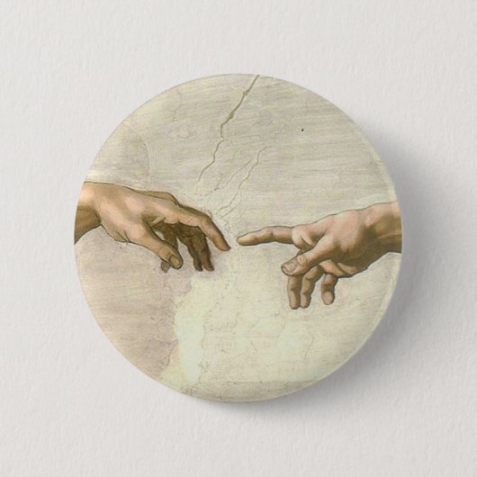 Schaffung von Adam-Händen - Michelangelo Button (Vorderseite)