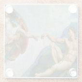 Schaffung von Adam - Michelangelo 1475 - 1564 Glasuntersetzer (Rückseite)