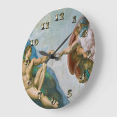 Schaffung von Adam - Michelangelo 1475 - 1564 Große Wanduhr (Winkel)