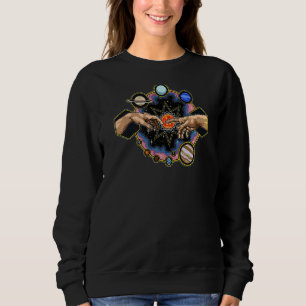 Schaffung von Adam Solar System Michelangelo Hände Sweatshirt