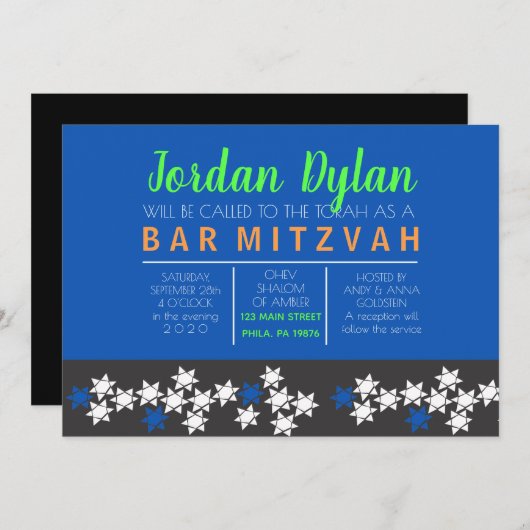 Schaffung von Bar Bat Mitzvah Einladung (Vorne/Hinten)