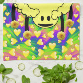 Schafgelbe Herzen Küche Handtuch (Gefaltet)