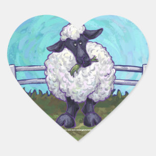 Schafgeschenke und -zubehör Herz-Aufkleber