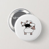 Schafherde mit schwarzen Schafen Button (Vorne & Hinten)