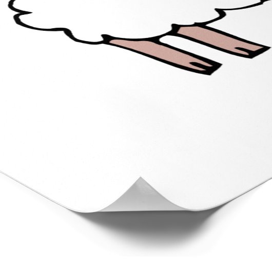 Schafherde mit schwarzen Schafen Poster (Ecke)