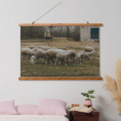 Schafherde Wandteppich Mit Holzrahmen (Schlafzimmer)