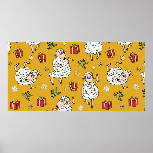SchafHintergrund Vintag Poster (Vorne)