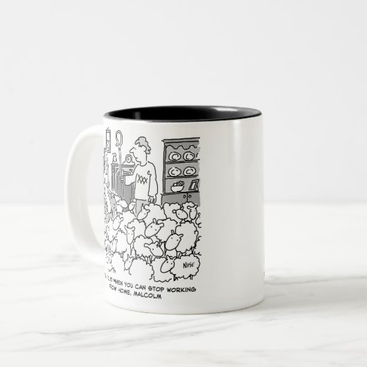 Schafhirte oder Bauer Zweifarbige Tasse (Vorderseite Links)