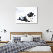 Schafhund (Akbash/Collie-Mix), der während der Leinwanddruck (Insitu (Schlafzimmer))