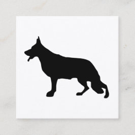 Schafhund cool schwarz quadratische visitenkarte