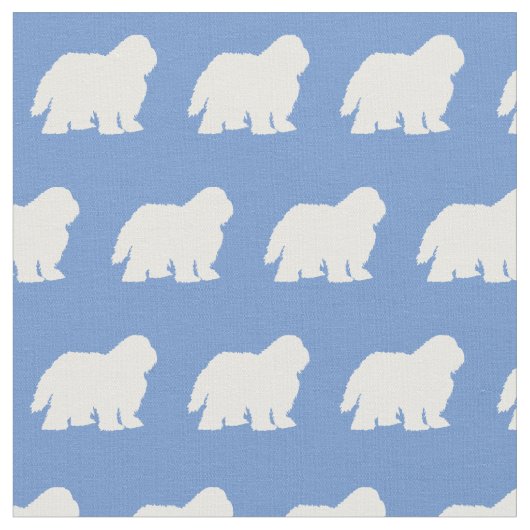 Schafhund Silhouette Pet Light Blue Stoff (Nahaufnahme)