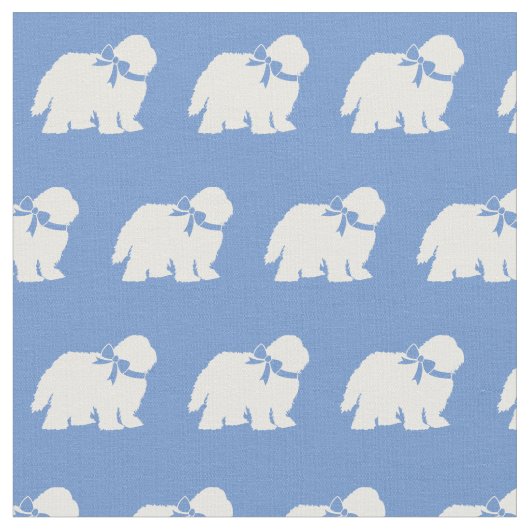 Schafhund Silhouette Pet Light Blue Stoff (Nahaufnahme)