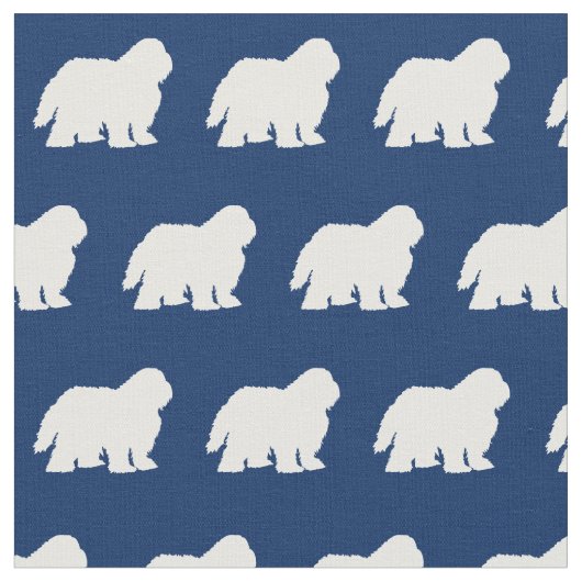 Schafhund Silhouette Pet Navy Blue Stoff (Nahaufnahme)