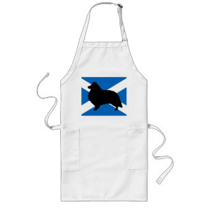 Schafhunde-Silhouette Schottland-Flagge Lange Schürze