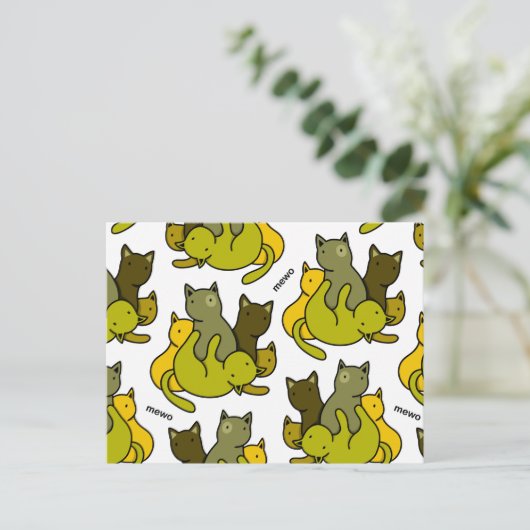 Schafkätzchen Feiertagspostkarte (Stehend Vorderseite)