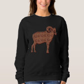Schaflamm-ram Kaffeebohnen Sweatshirt (Vorderseite)
