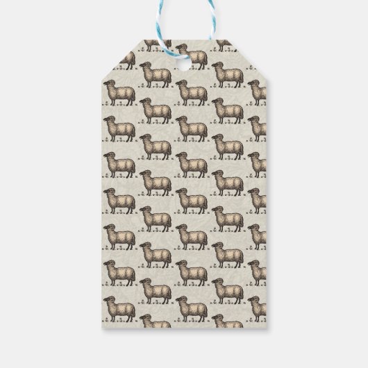 Schaflammfarm Vintag Geschenkanhänger (Rückseite)