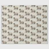 Schaflammfarm Vintag Geschenkpapier (Flach)