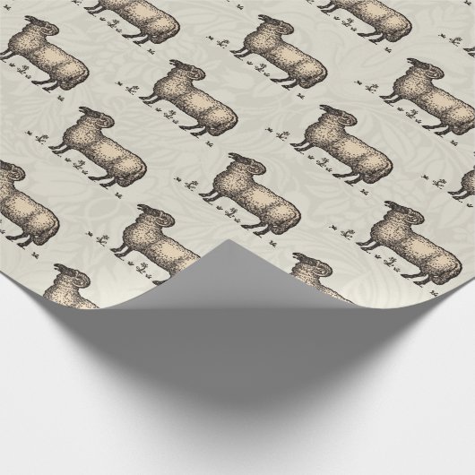 Schaflammfarm Vintag Geschenkpapier (Ecke)