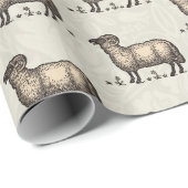 Schaflammfarm Vintag Geschenkpapier (Rolleneckpunkt)