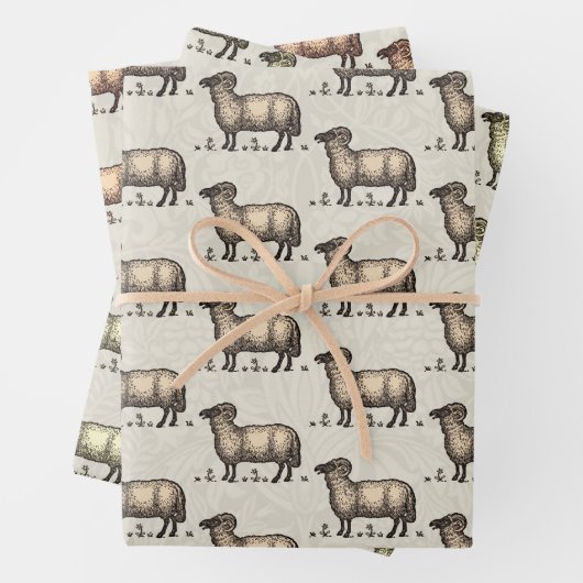 Schaflammfarm Vintag Geschenkpapier Set (Beispiel)