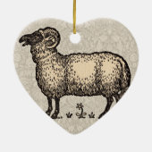 Schaflammfarm Vintag Keramikornament (Hinten)