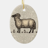 Schaflammfarm Vintag Keramikornament (Hinten)