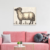 Schaflammfarm Vintag Leinwanddruck (Insitu (Wohnzimmer))