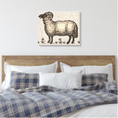 Schaflammfarm Vintag Leinwanddruck (Insitu (Schlafzimmer))