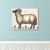 Schaflammfarm Vintag Leinwanddruck (Insitu (Holzboden))